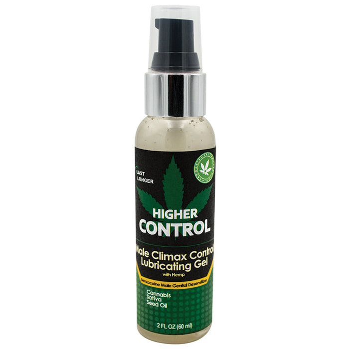 Higher Control Male Climax Control Lubricating Gel With Hemp - 2 Fl. Oz. / 60 ml