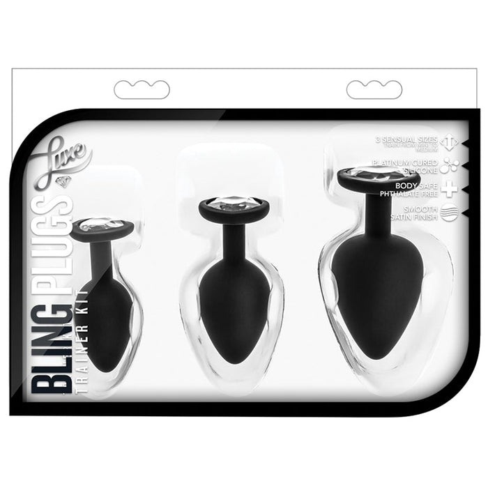 Luxe - Bling Plugs Training Kit - Black With White Gems