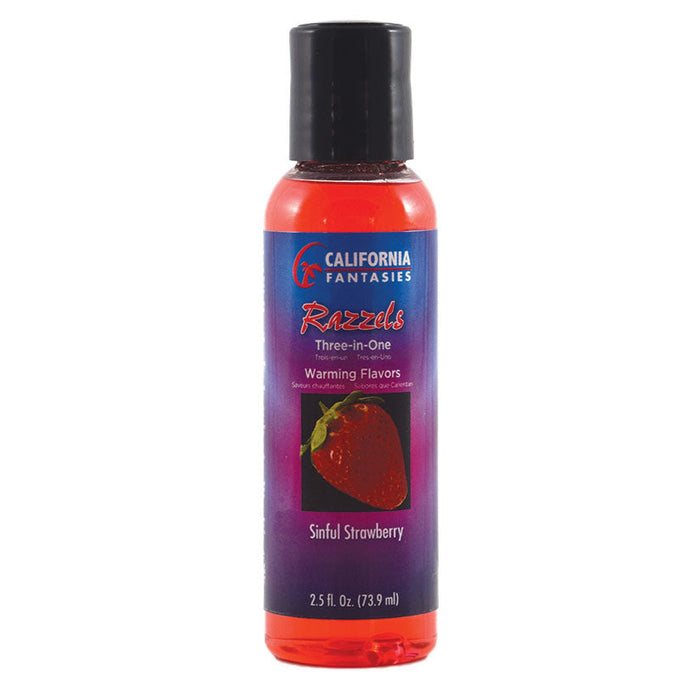 Razzels Warming Lubricant - Sinful Strawberry - 2 Oz. Bottle