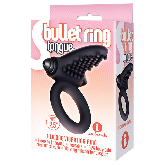The 9's Bullet Ring Tongue-Black
