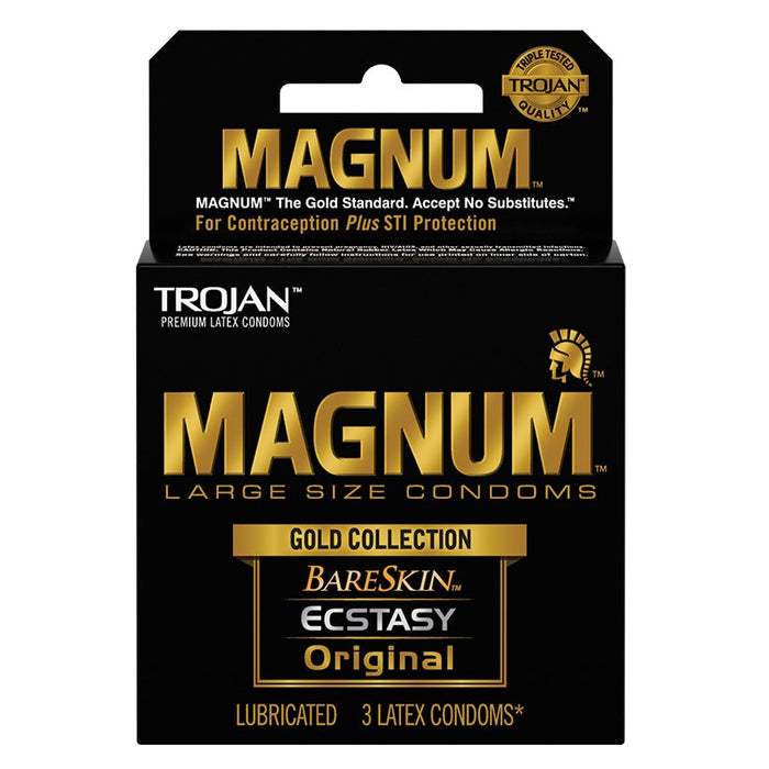 Trojan Magnum Large Size Gold Collection Condoms - 3 Pack