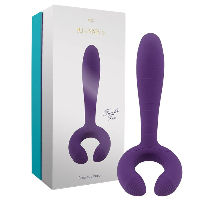 RianneS Rechargeable Duo Vibe-Deep Purple 7.4"