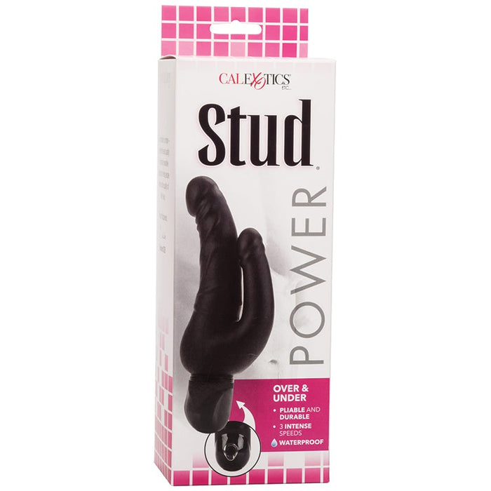 Waterproof Power Stud Over and Under Dong - Black