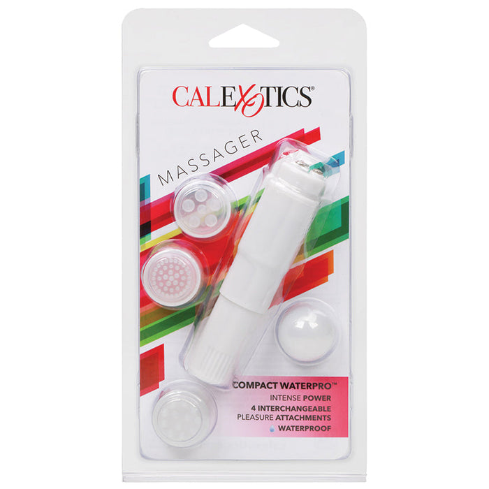 Compact Waterproof Personal Travel Massager With 4 Tips - White