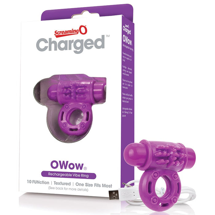 Charged Owow Rechargeable Vibe Ring - Purple