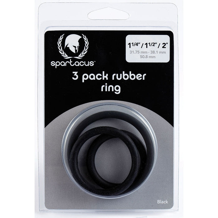 Rubber Cock Ring Set - Black
