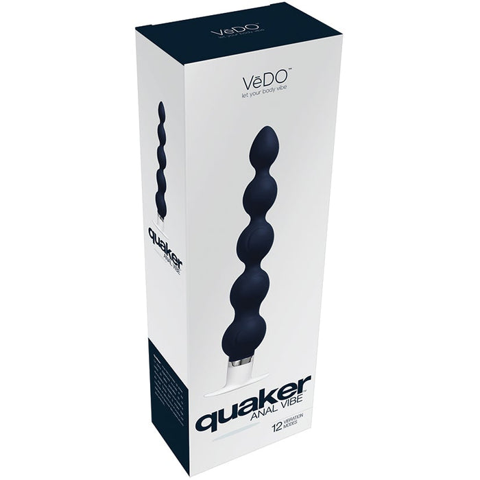 VeDO Quaker Anal Vibe-Just Black 8"