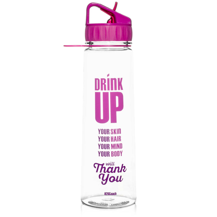 H2OCOACH - Drink Up Water Bottle with Time Markers - 30 oz