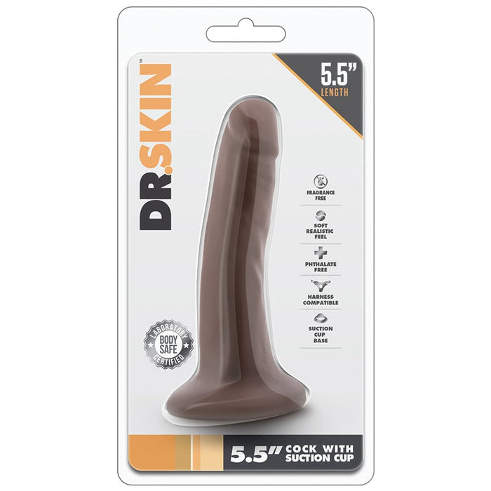 Dr. Skin - 5.5 Inch Cock With Suction Cup - Chocolate