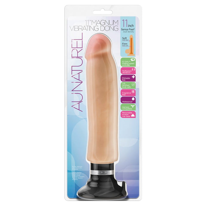 Au Naturel - 11" Sensa Feel Magnum Vibrating  Dong - Beige