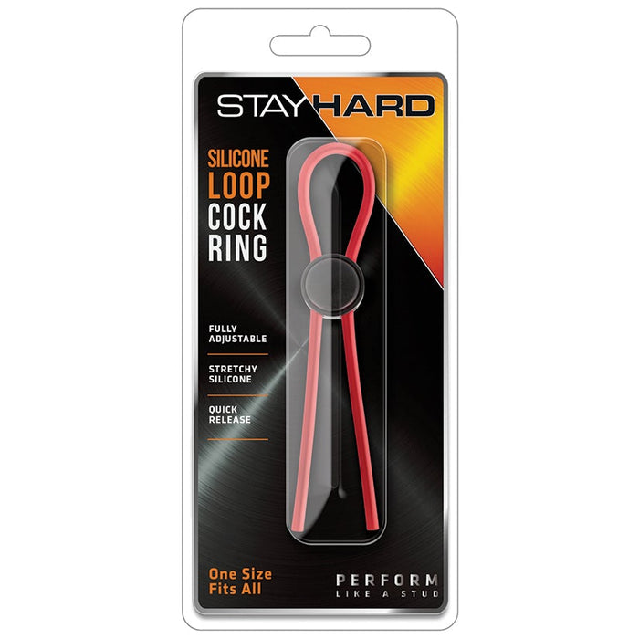 Stay Hard - Silicone Loop Cock Ring - Red