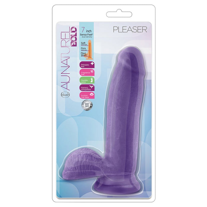 Au Naturel Bold Pleaser Dildo-Purple 7"