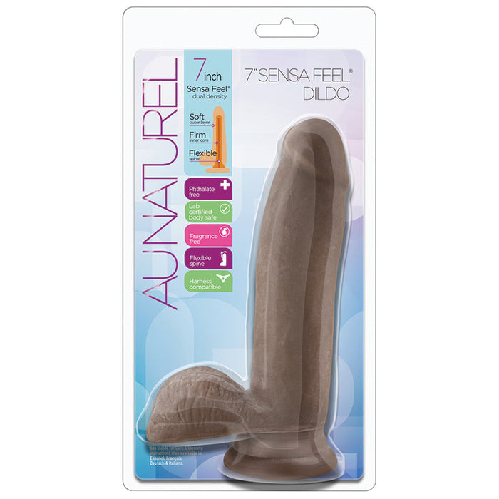 Au Naturel - 7" Sensa Feel Dildo - Chocolate