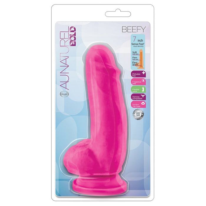 Au Naturel Bold Beefy Dildo-Pink 7"