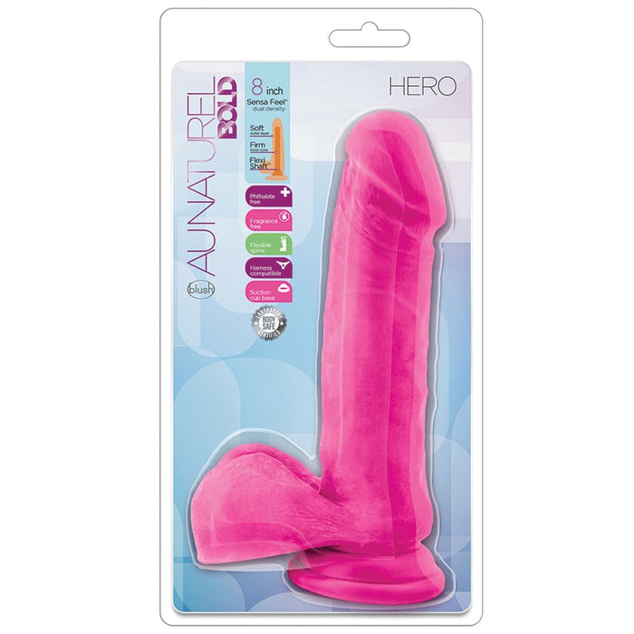 Au Naturel Bold Hero Dildo-Pink 8"