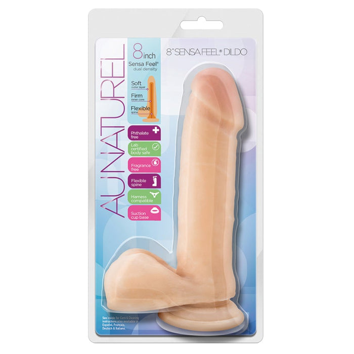 Au Naturel 8 Inch Sensa Feel Dildo - Beige