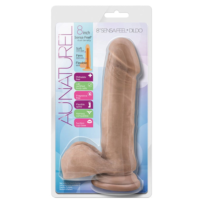 Au Naturel 8 Inch Sensa Feel Dildo - Latin