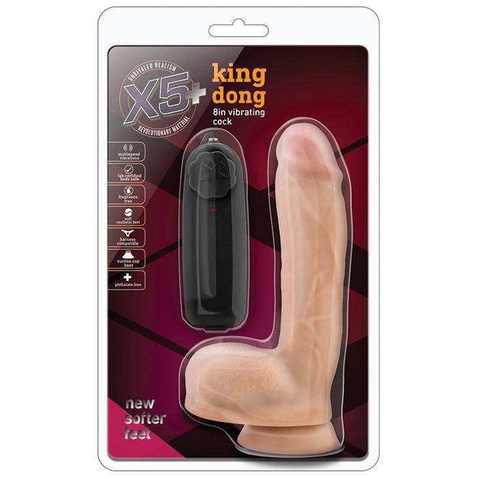 X5 Plus - King Dong - 8 Inch Vibrating Cock -  Vanilla