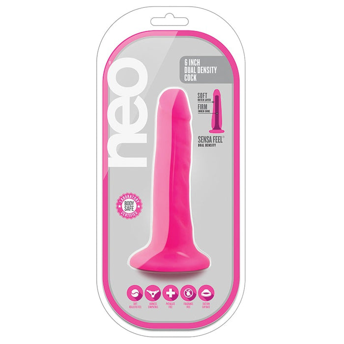 Neo - 5.5 Inch Dual Density Cock - Neon Pink