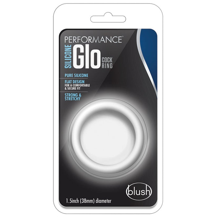 Performance - Silicone Glo Cock Ring - White  Glow