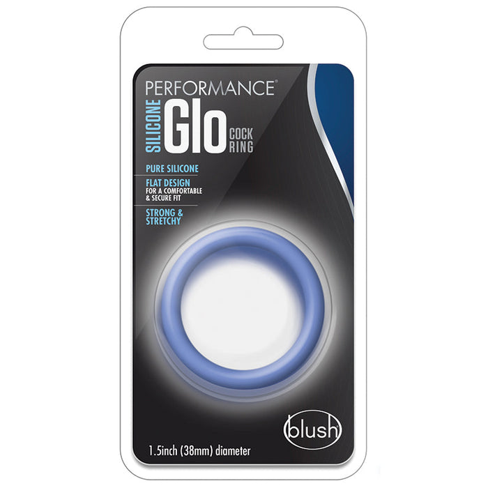 Performance - Silicone Glo Cock Ring - Blue Glow