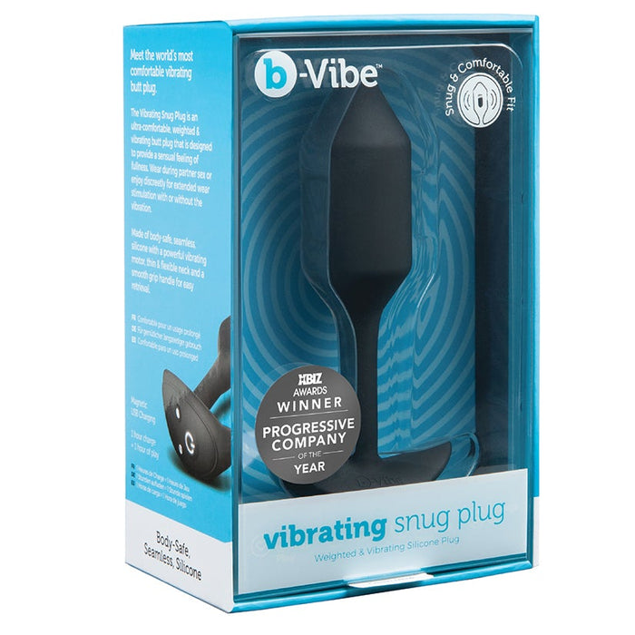 B-Vibe Vibrating Snug Plug-Black M