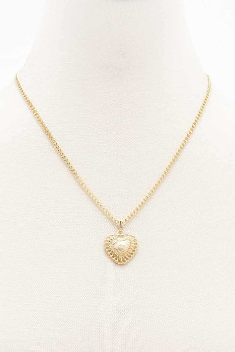 Metal Heart Pendant Necklace