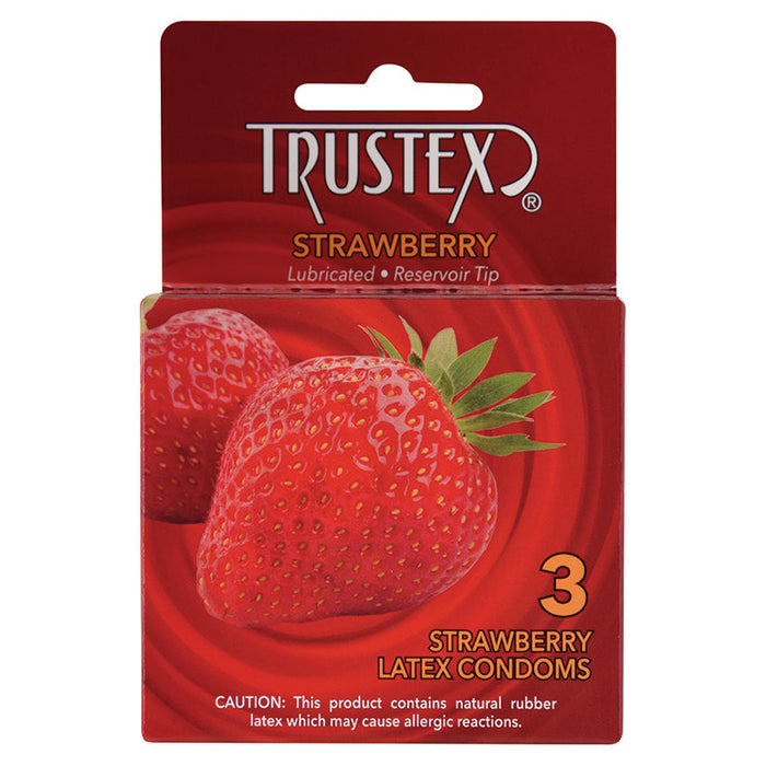 Trustex Flavored Lubricated Condoms - 3 Pack - Strawberry