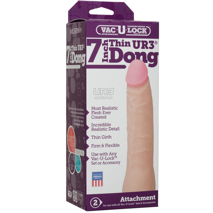 Vac-U-Lock 7-Inch Ur3 Thin Dong - White