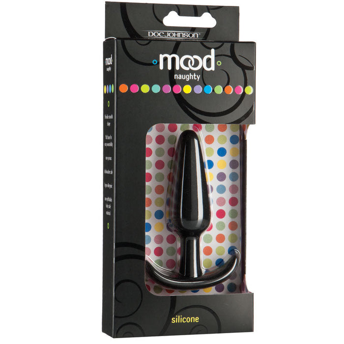 Mood Naughty Silicone Medium Plug-Black 3.5"