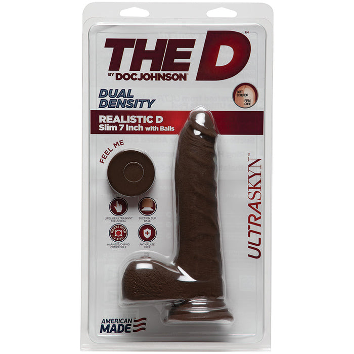 The D Realistic Slim Ultraskyn-Chocolate 7"