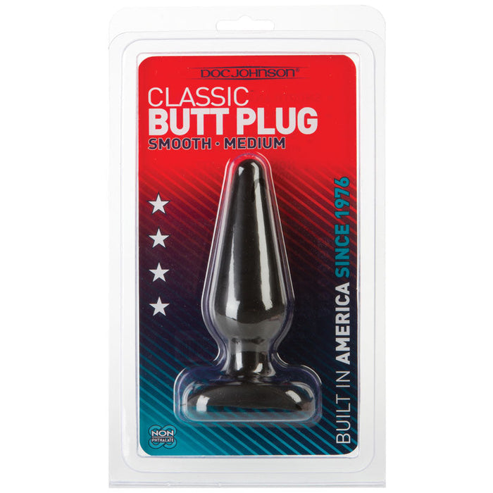 Classic Butt Plug Smooth - Medium - Black