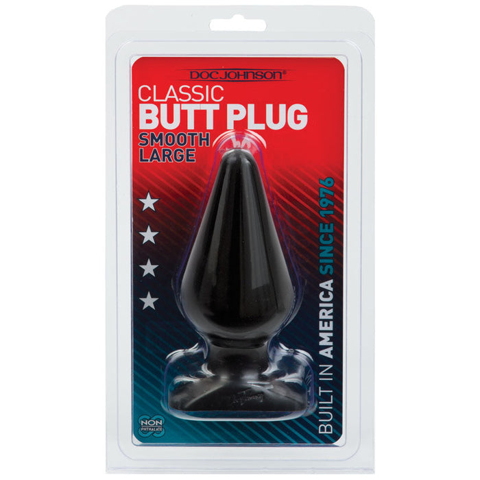 Classic Butt Plug Smooth - Large - Black