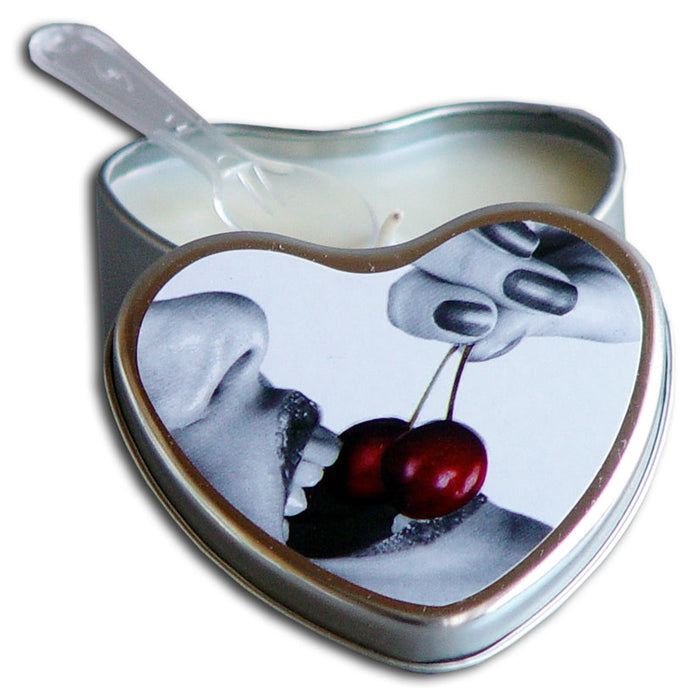 Edible Heart Candle - Cherry - 4 Oz.