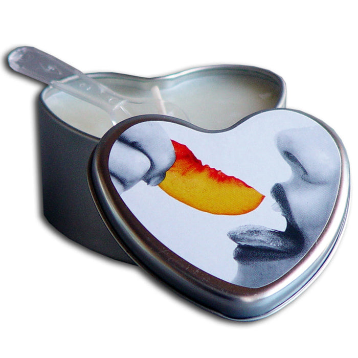 Edible Heart Candle - Peach - 4 Oz.