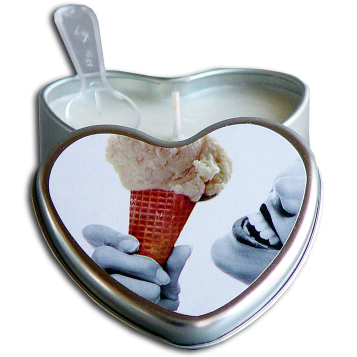 Edible Heart Candle - Vanilla - 4 Oz.