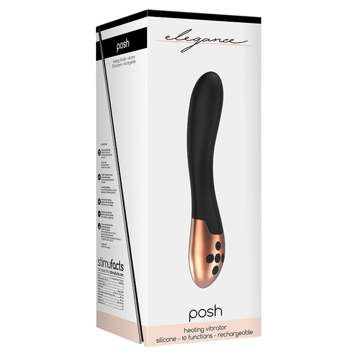 Elegance Posh Heating Vibrator-Black 7.75"