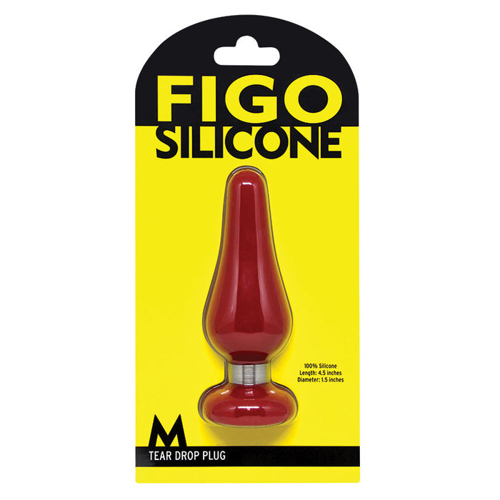 Figo Tear Drop Silicone Plug Medium-Red