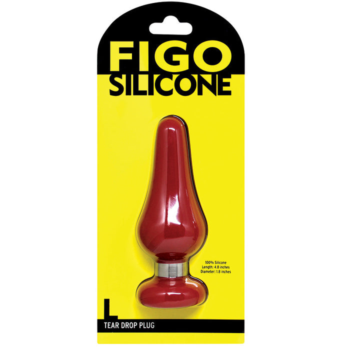 Figo Tear Drop Silicone Plug Large-Red