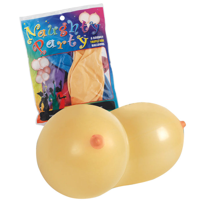 Naughty Party Balloons - Boobie - 6 Pack - Nude