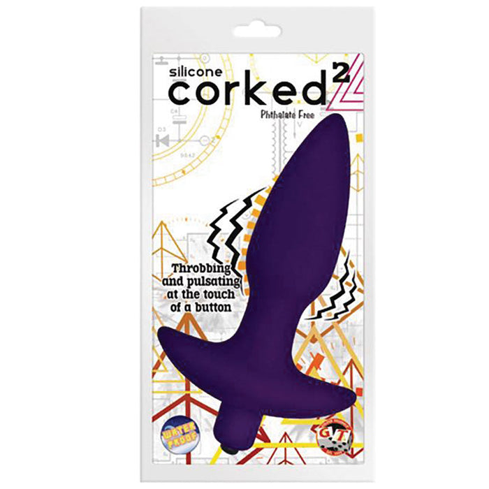 Corked 2 Vibrating Butt Plug Small-Lavender