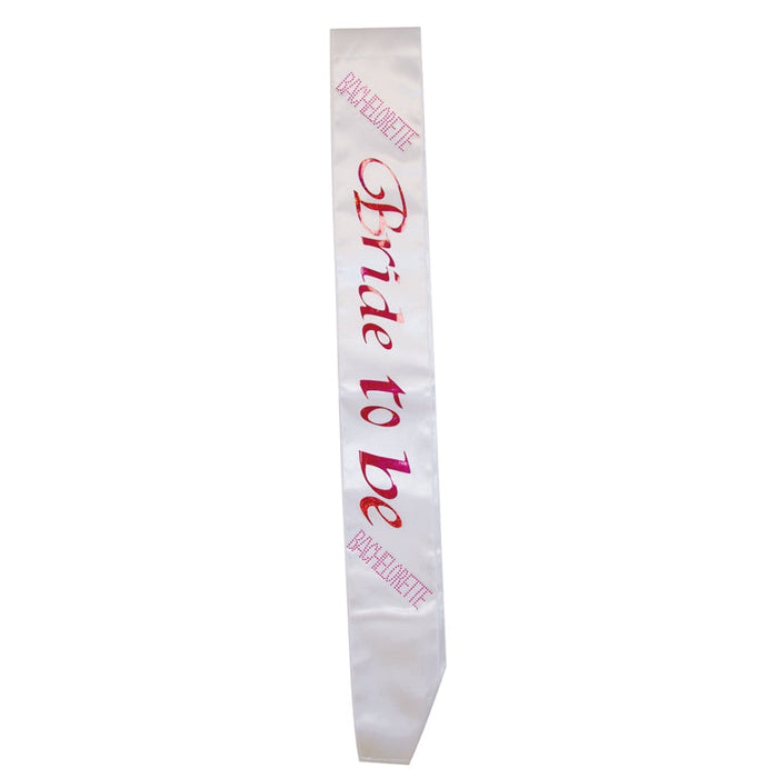 White Bride-to-Be Sash