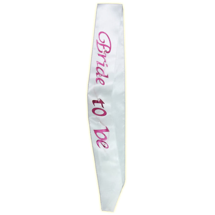 Bride To Be Flashing Sash-White/Pink