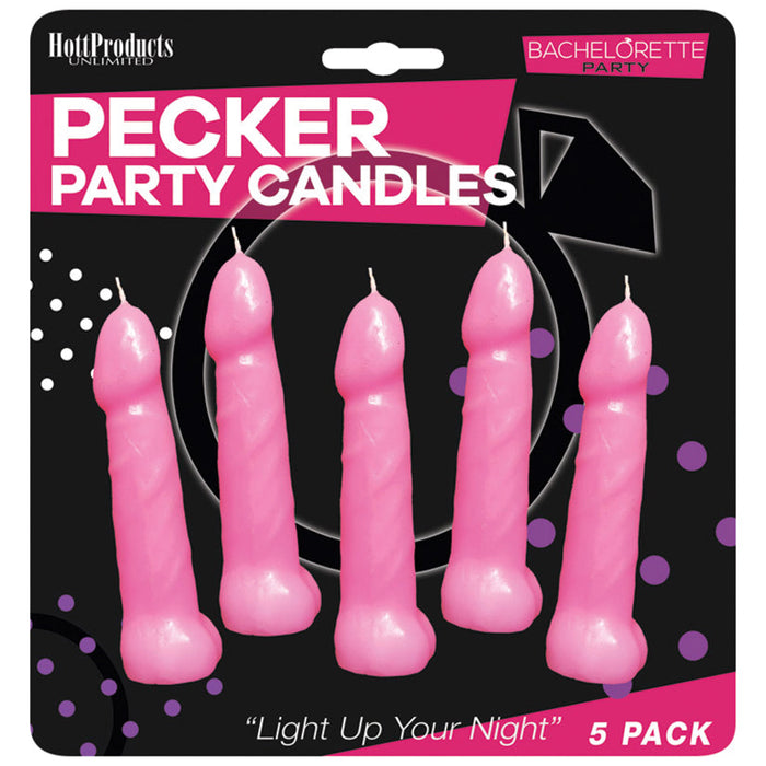 Bachelorette Pecker Party Pink Candles 5pk