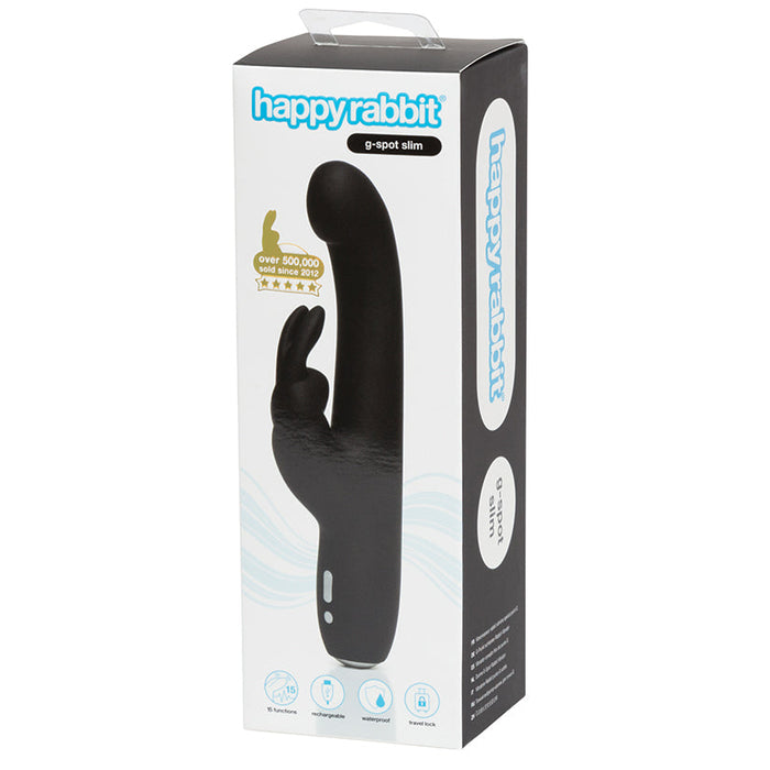 Happy Rabbit Slimline G-Spot Rechargeable  Rabbit Vibrator - Black