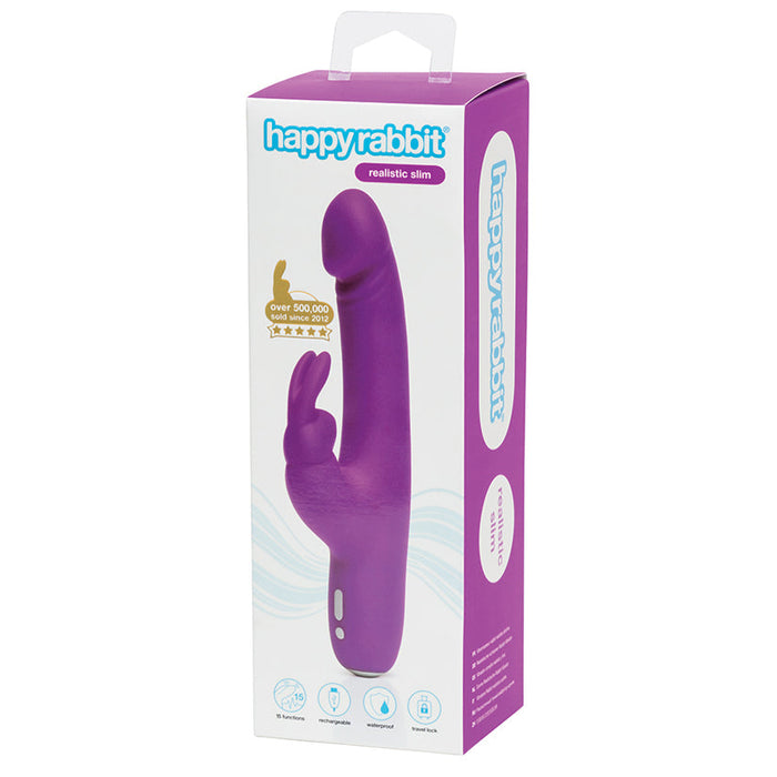 Happy Rabbit Slimline G-Spot Rechargeable  Rabbit Vibrator - Purple