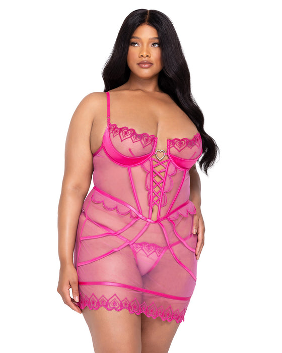 LI625 - Bubblegum Heart Slip 2-Piece Set