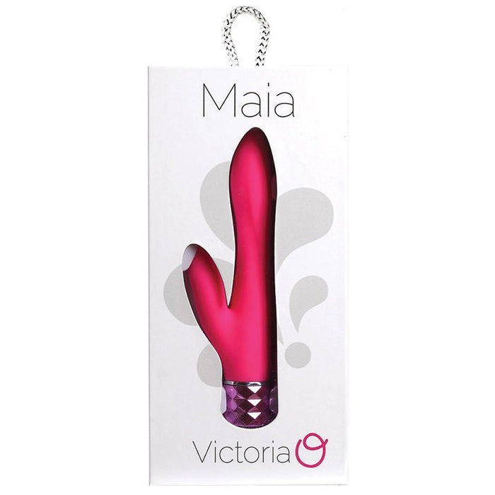 Maia Victoria Crystal Gems Dual Vibrator-Neon Pink 6"