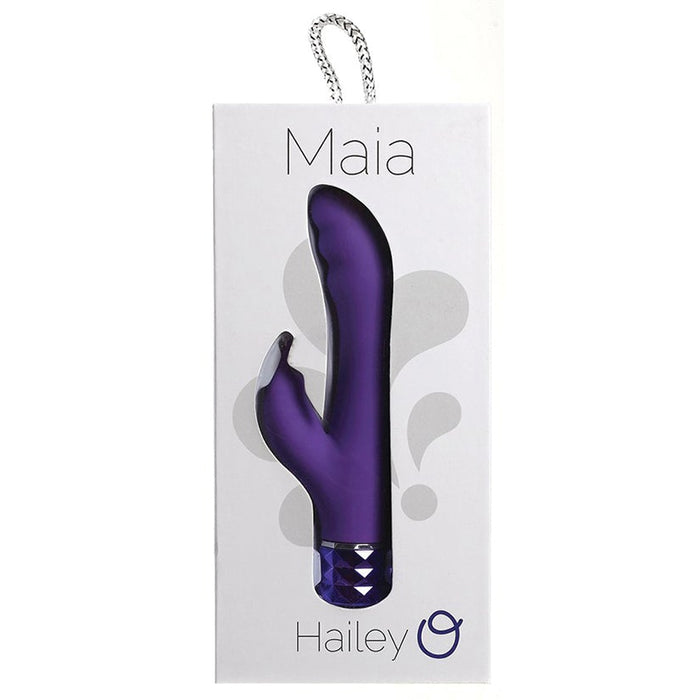 Maia Hailey Crystal Gems Dual Rabbit-Neon Purple 6"