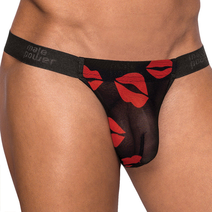 Kiss Me - Micro Thong v - Large/ X-Large - Sheer  Lips